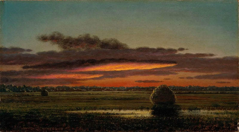 Sunset over the marshes - Martin Johnson Heade