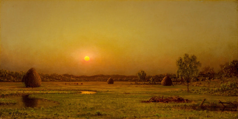 Sunset over the marshes, Newburyport, Massachusetts - Martin Johnson Heade