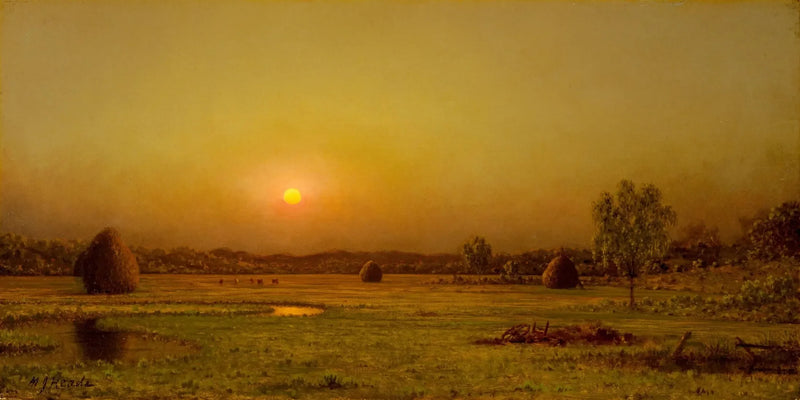 Sunset over the marshes, Newburyport, Massachusetts - Martin Johnson Heade
