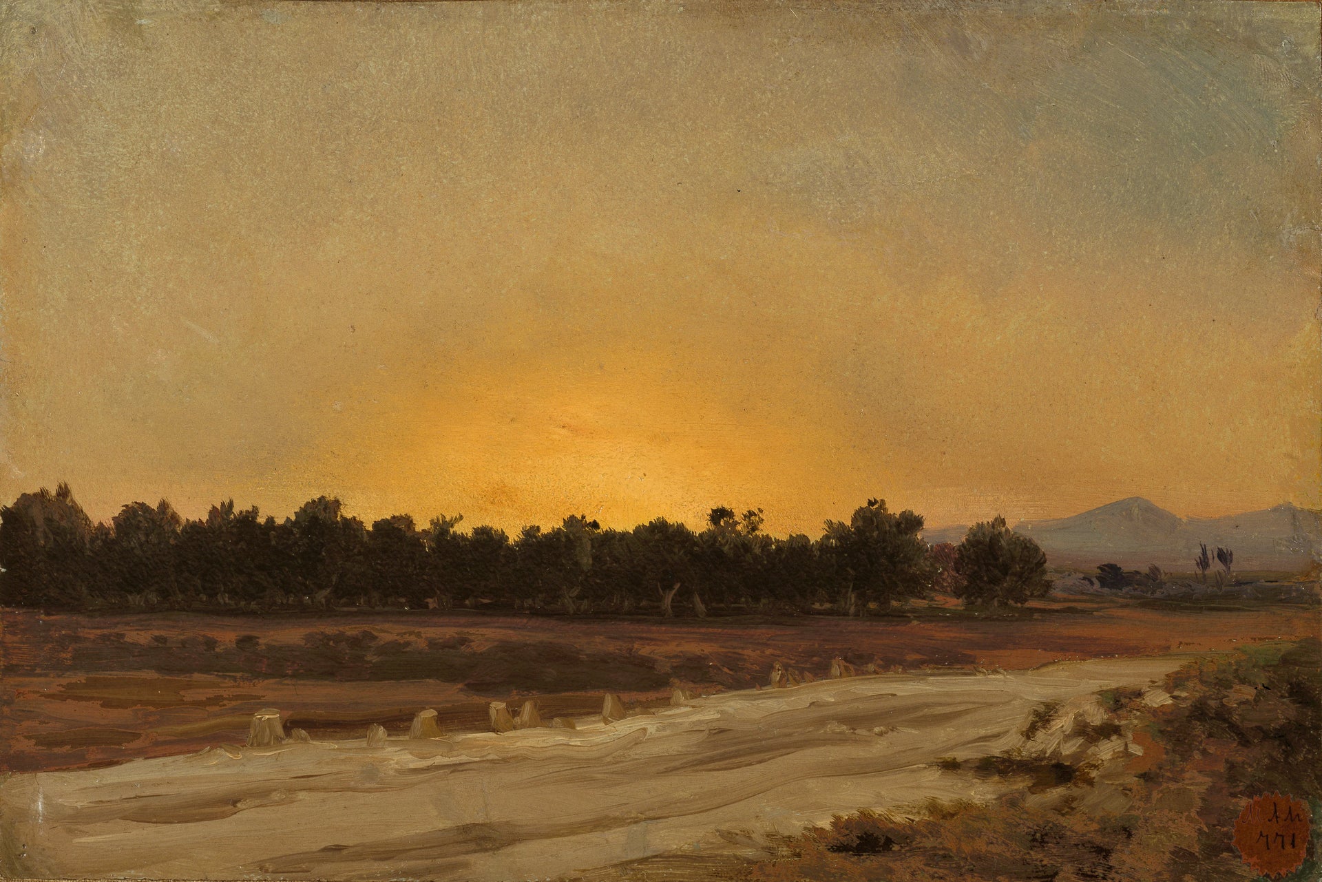 Coucher de soleil (Elche) - Carlos de Haes