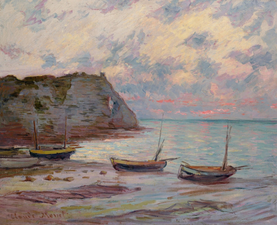 Sunset in Étretat W1016 - Claude Monet