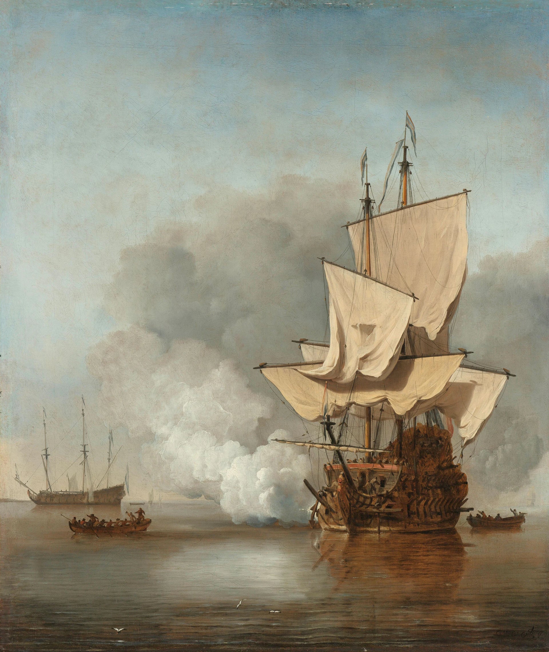 Le coup de canon - Willem Van de Velde le Jeune