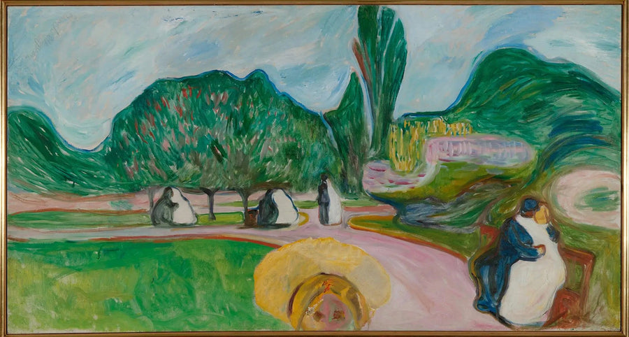 Couples Kissing in the Park (Frise Linde) - Edvard Munch