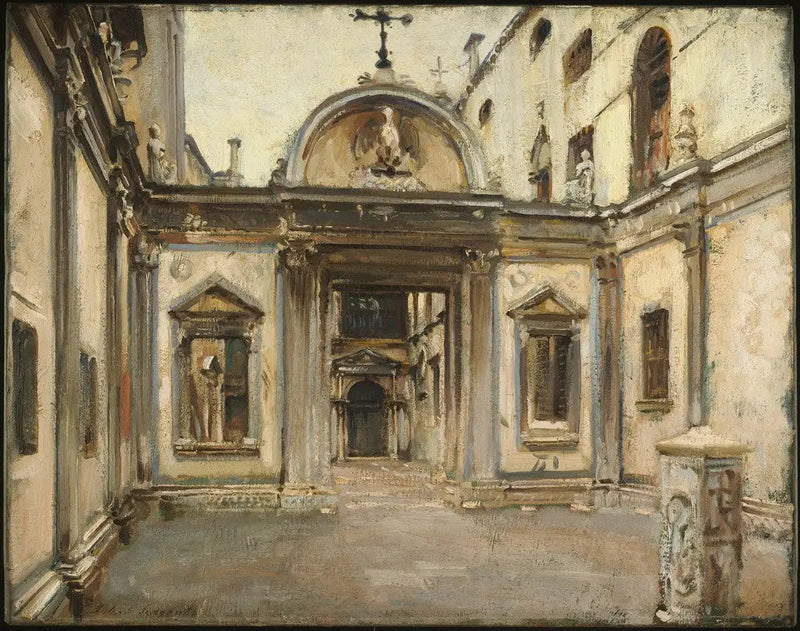 Courtyard of the Scuola Grande di San Giovanni Evangelista, Venice, Italy. - John Singer Sargent