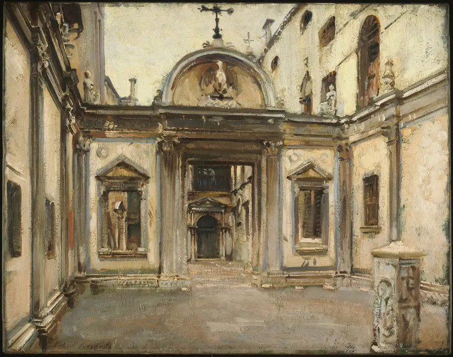 Courtyard of the Scuola Grande di San Giovanni Evangelista, Venice, Italy. - John Singer Sargent