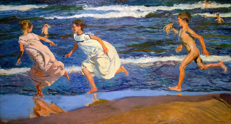 Running along the beach, Valencia - Joaquín Sorolla