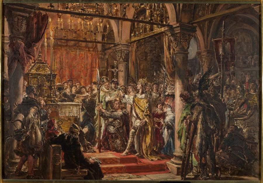 Coronation of the First King, 1001 AD, from the series "History of Civilization in Poland" - Jan Matejko