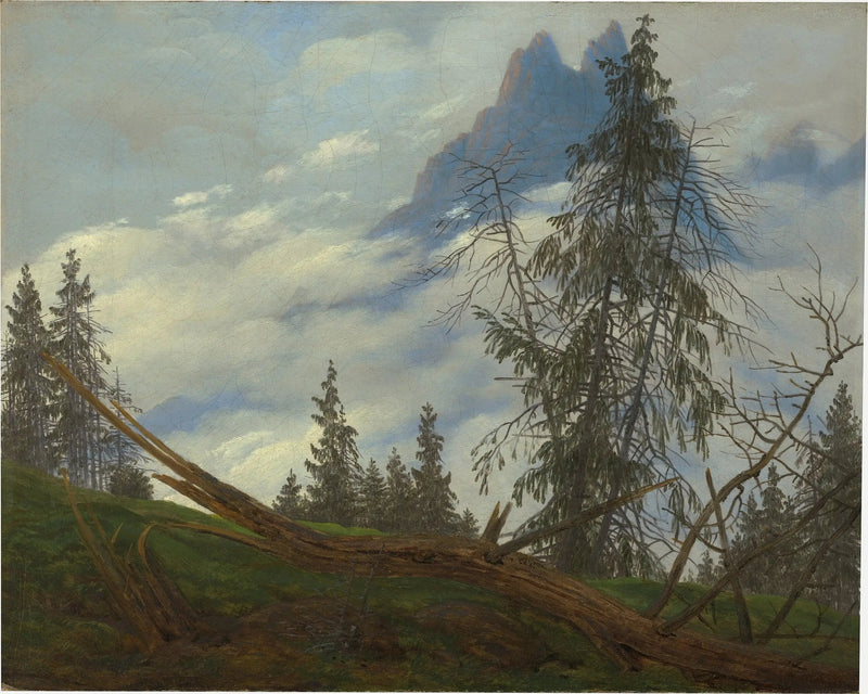 Mountain Crest with Driving Clouds - Caspar David Friedrich