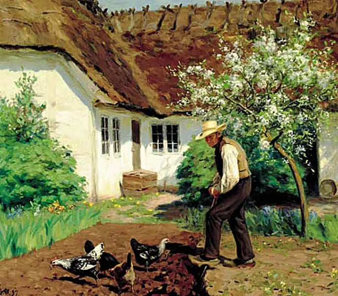 Digging the garden in spring. - H. A. Brendekilde