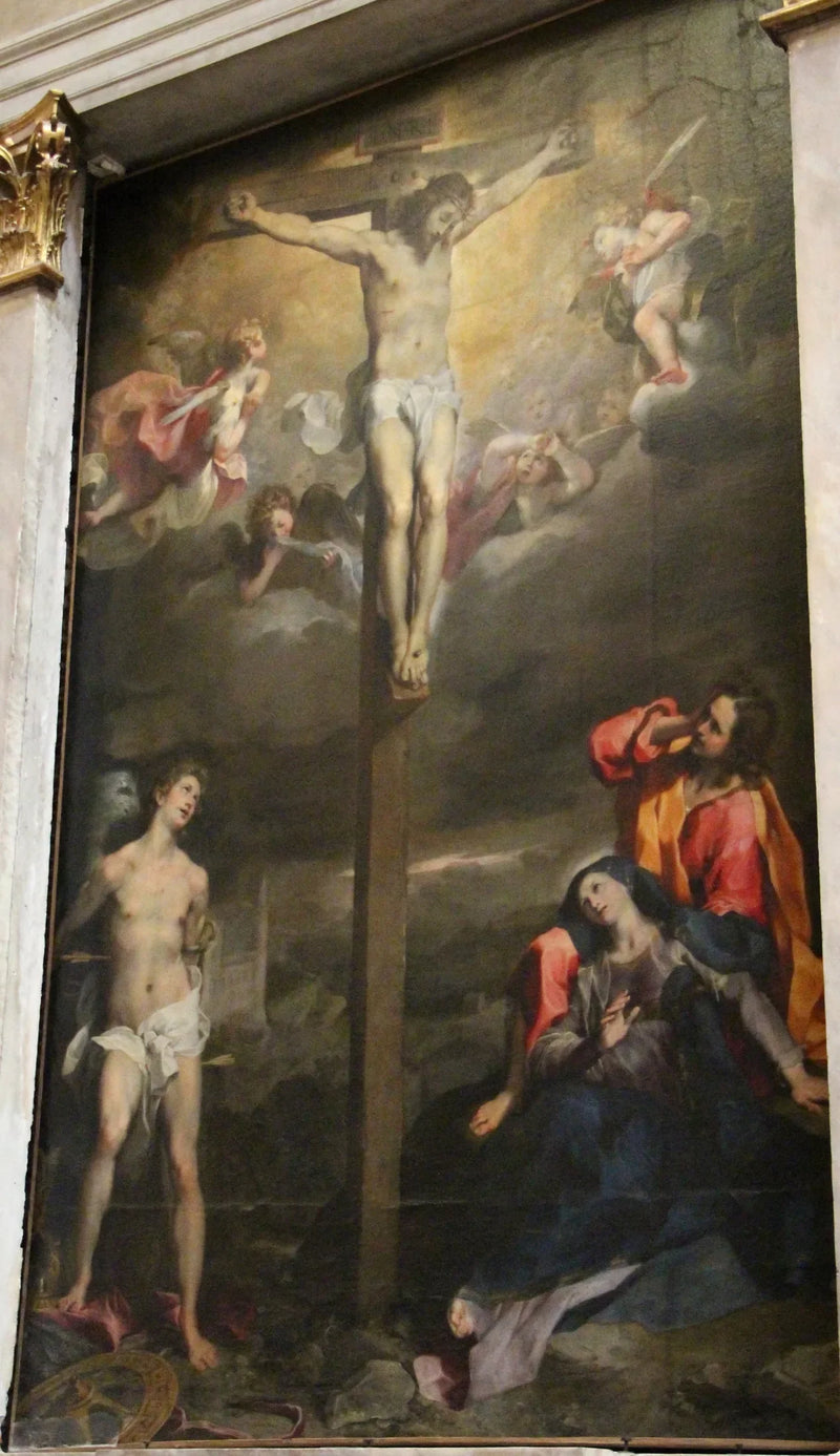 Crucifix with the Madonna, Saint John and Saint Sebastian - Federico Barroci