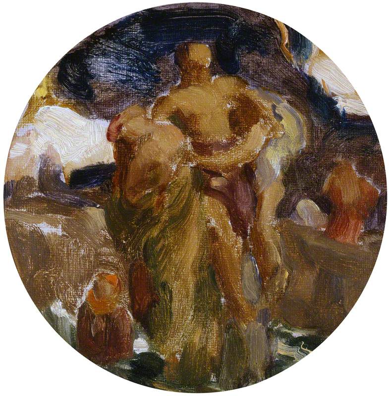 Color sketch for "Et la mer rendit les morts qui étaient en elle" - Frederic Leighton