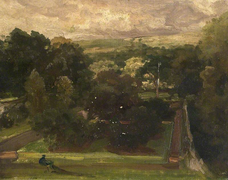 Sketch: A Garden Scene - Frederic Leighton