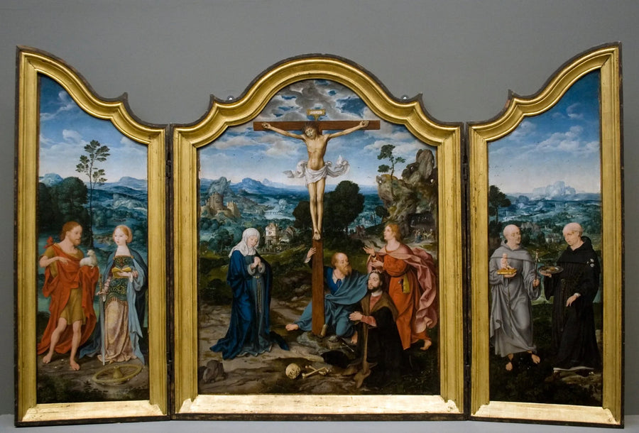 Crucifixion with Saints and Donors - Joos van Cleve