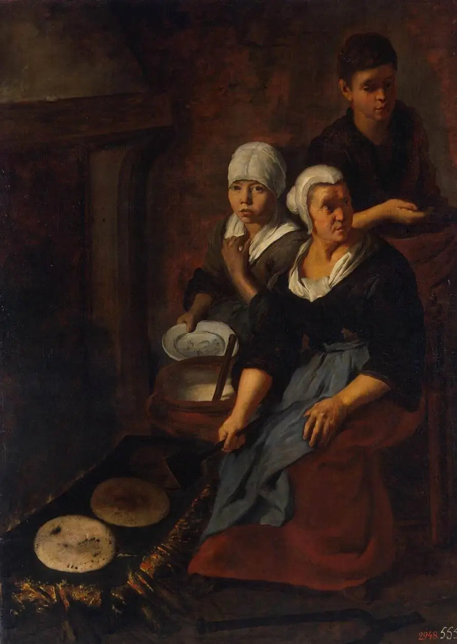 Cooking of flat pancakes - Bartolomé Esteban Murillo