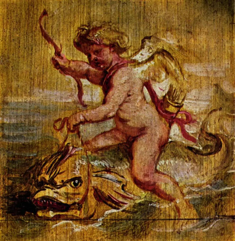 Cupid riding a dolphin - Peter Paul Rubens