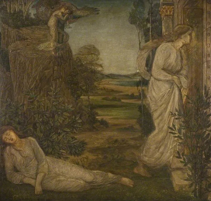 Cupid and Psyche - Green Palace Mural Paintings - Edward Burne-Jones