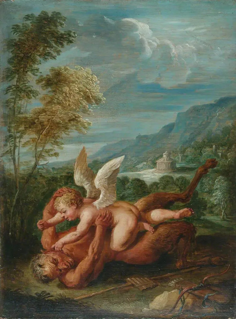Cupid vanquishing Pan (after Annibale Carracci) - David Teniers the Younger
