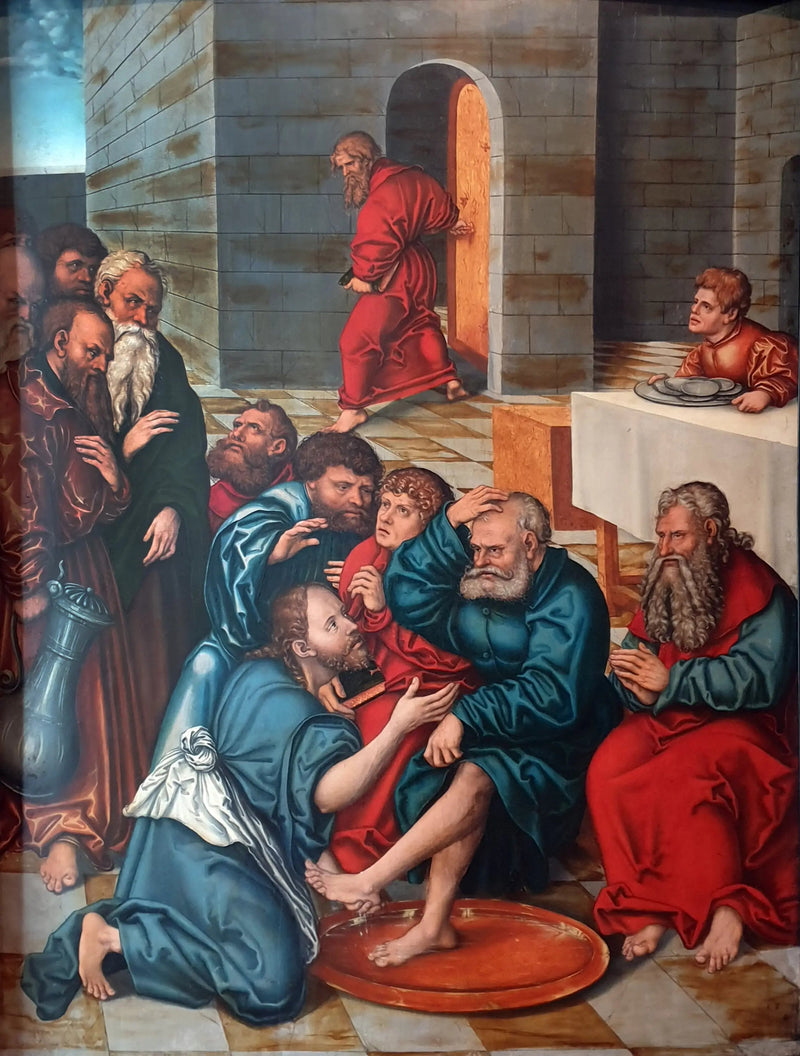 Passion Cycle: Christ washing the feet of the apostles - Lucas Cranach the Elder