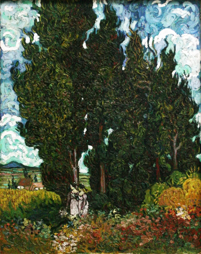 Cypress with Two Figures - Vincent van Gogh