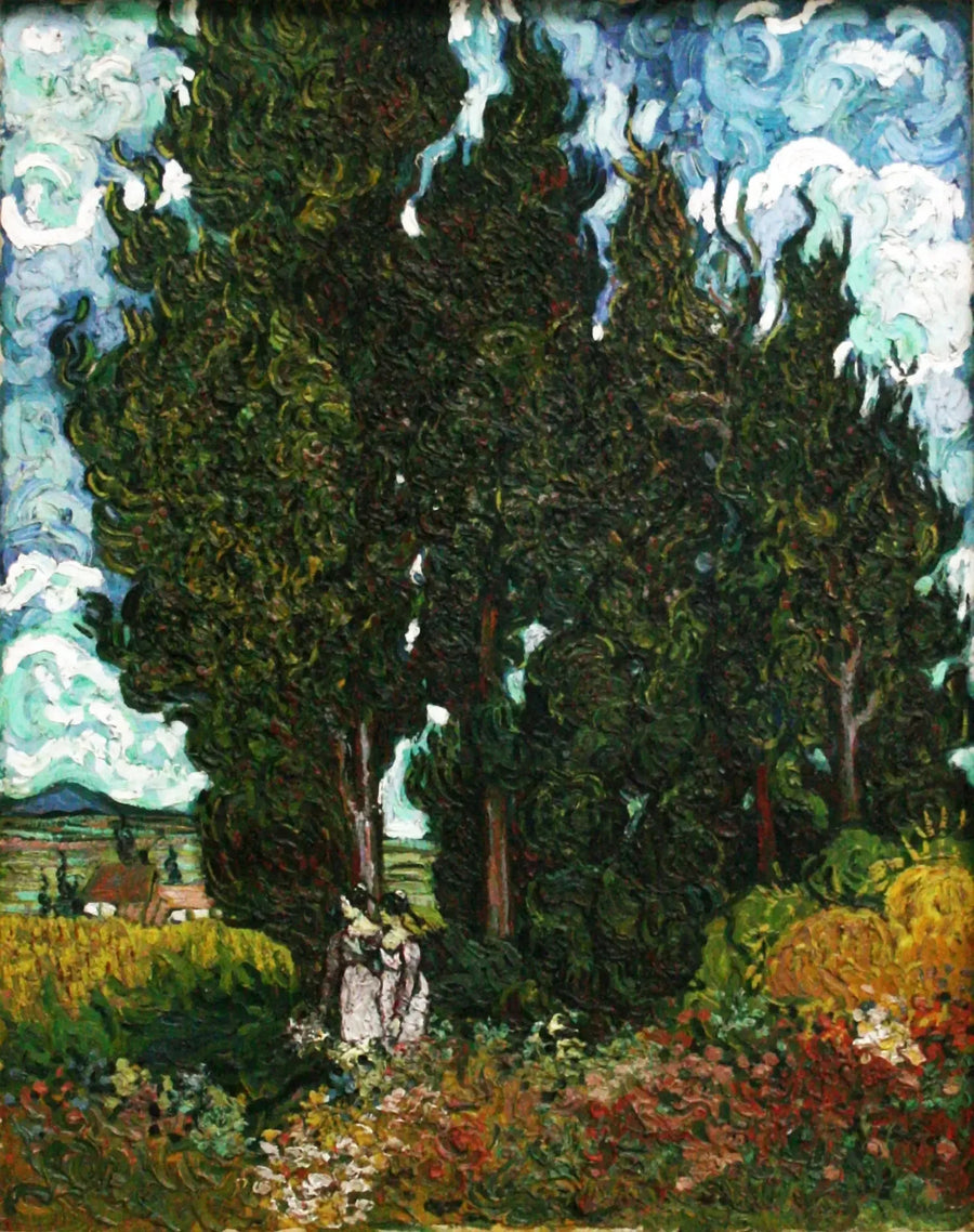 Cypress with Two Figures - Vincent van Gogh