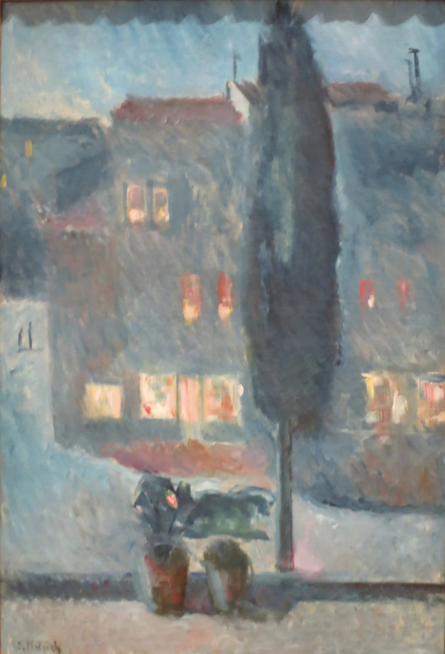Cypress at Moonlight - Edvard Munch