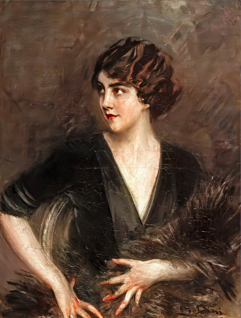 Lady with a Dark Fur Stole - Giovanni Boldini
