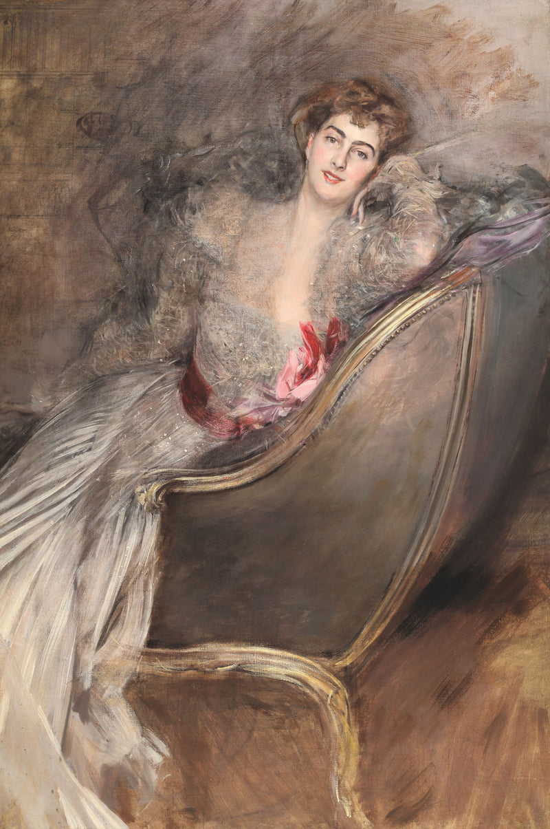 Reclining Lady on a Bergère - Giovanni Boldini