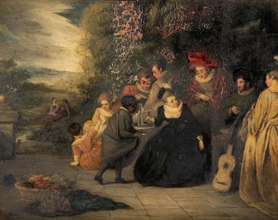 Seated Lady with a Servante - Antoine Watteau