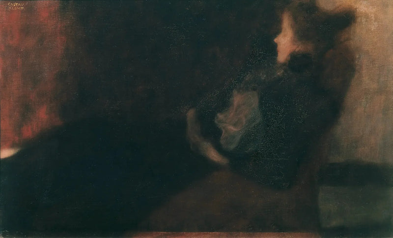 Lady by the Fireside (Lady at the Fireplace) - Gustav Klimt