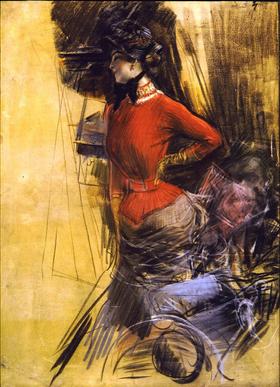 Lady in a Red Coat - Giovanni Boldini