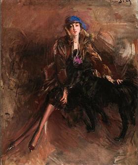 Lady with a Black Greyhound - Giovanni Boldini