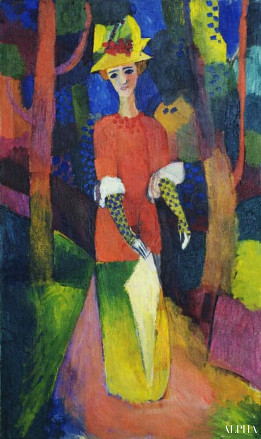 Dame dans un parc - August Macke - Reproductions de tableaux et peintures haut de gamme