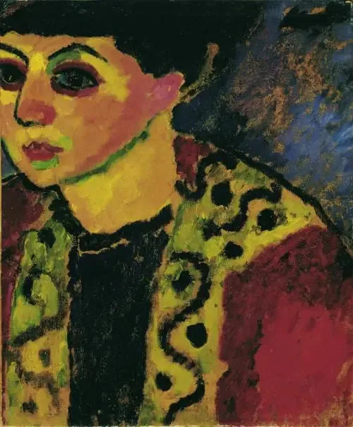 Lady in front of the blue background - Alexej von Jawlensky