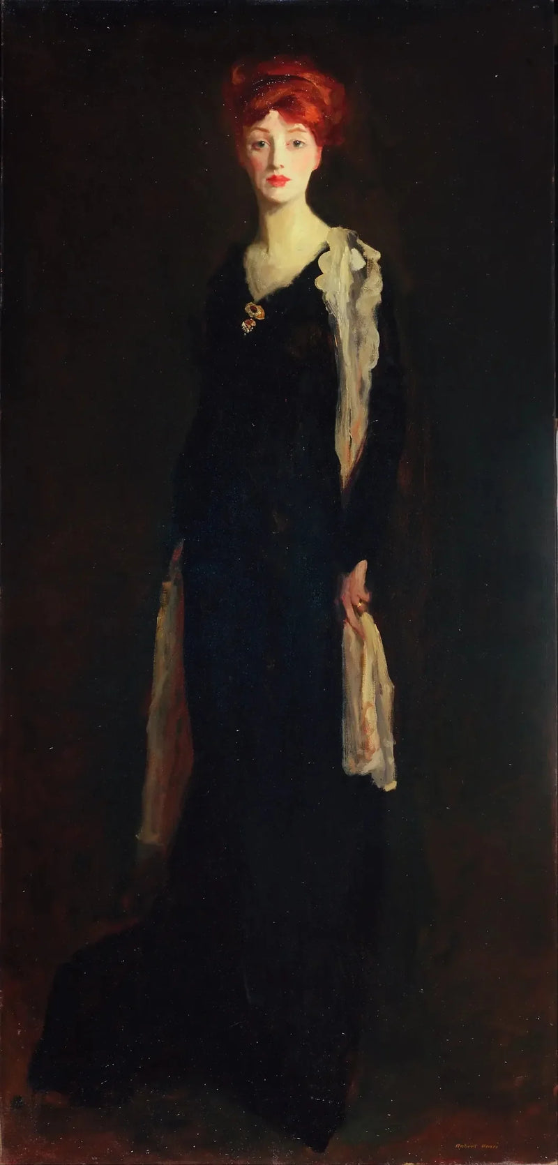 Lady in Black with a Spanish Scarf (O en noir avec un foulard) - Robert Henri