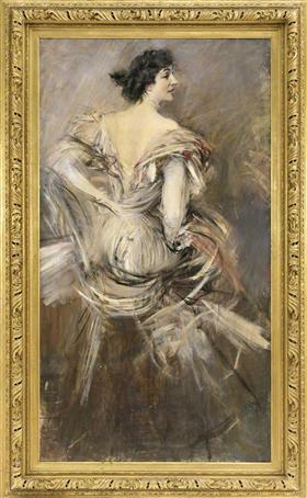 Lady in a Brown Evening Gown - Giovanni Boldini