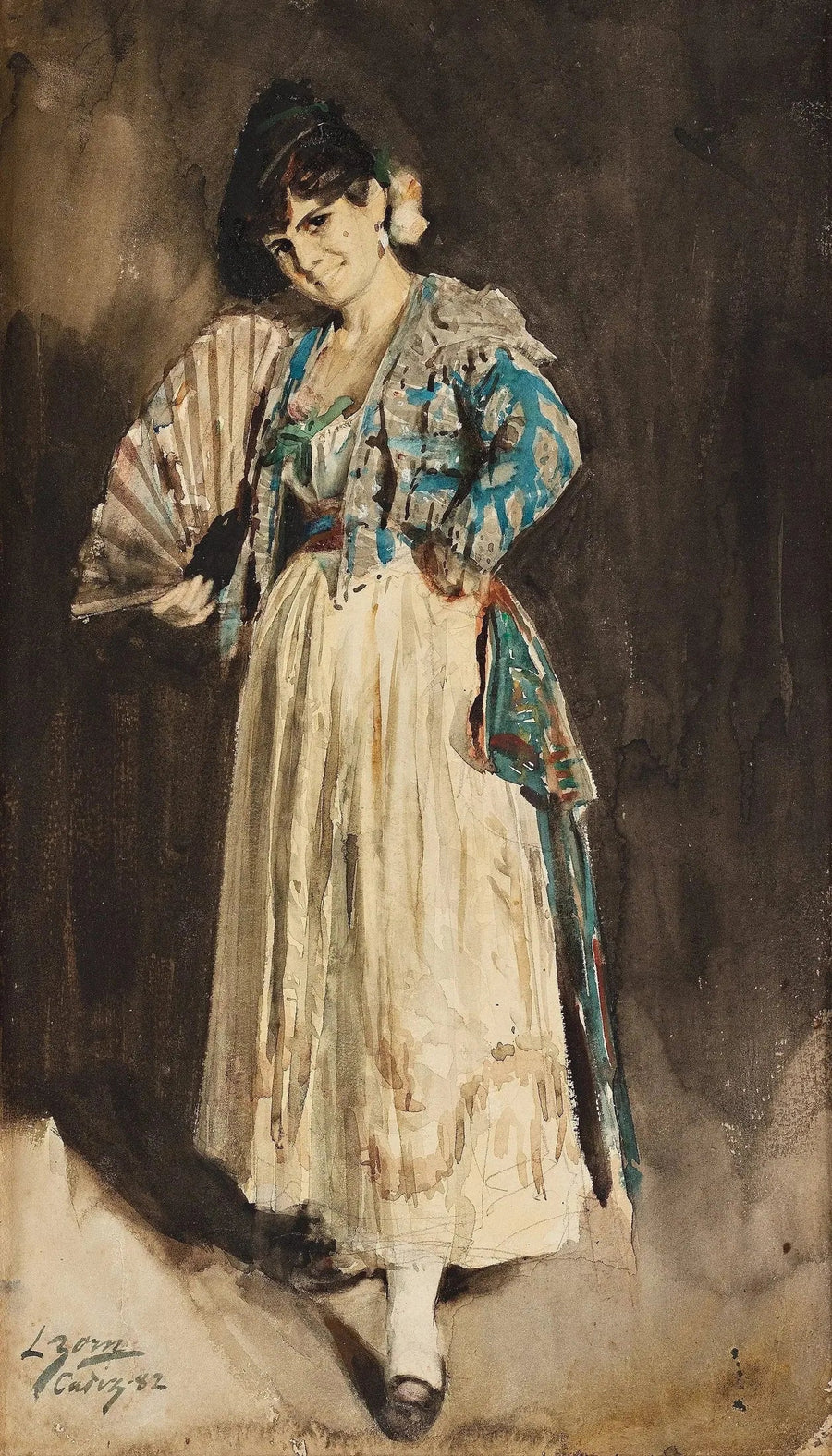 Spanish lady with black beret - Anders Zorn