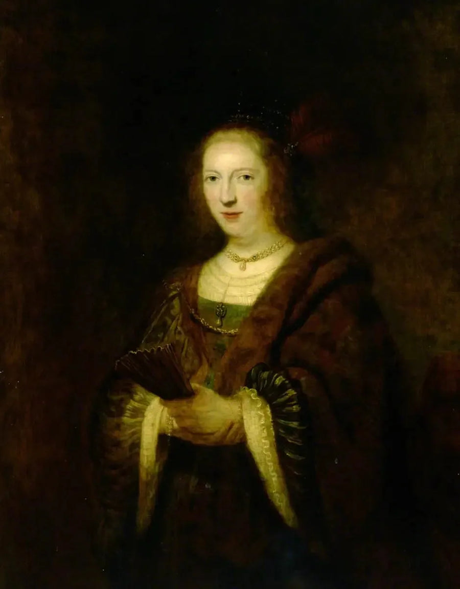 Lady Holding a Fan - Rembrandt