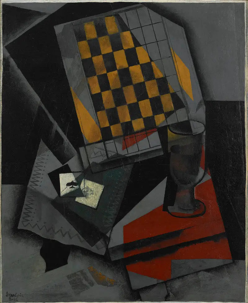 Checkerboard and playing cards - Juan Gris