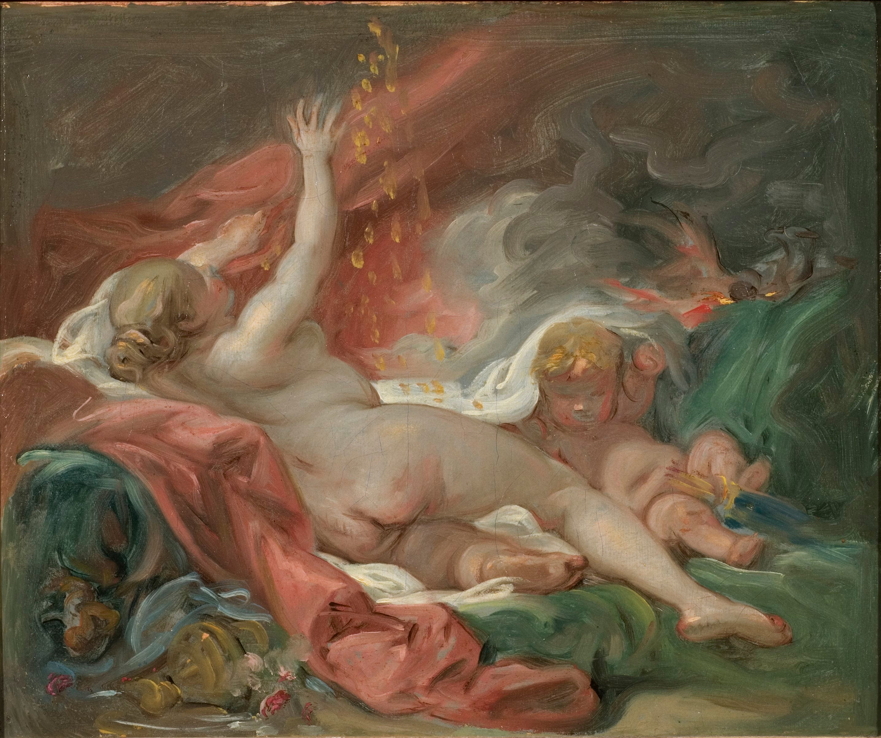 Danaé and the Golden Rain. Study - François Boucher