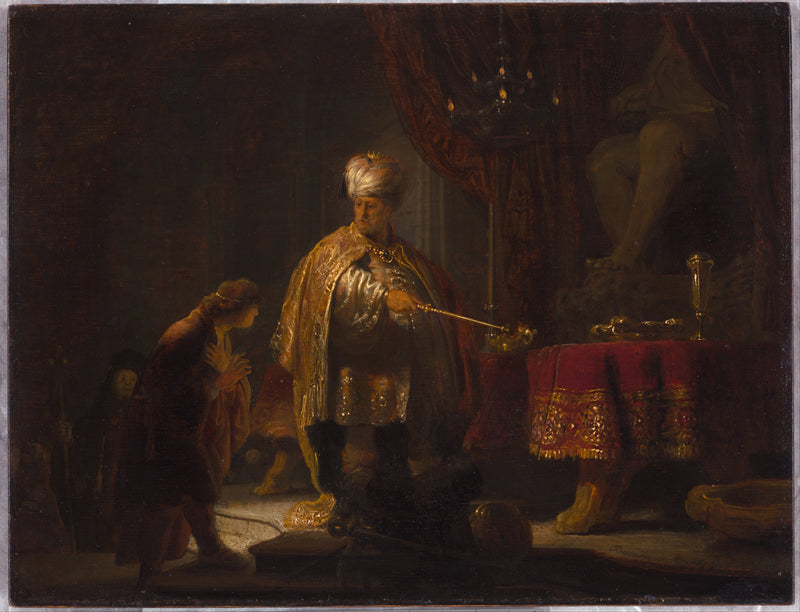 Daniel and Cyrus before the idol Bel - Rembrandt