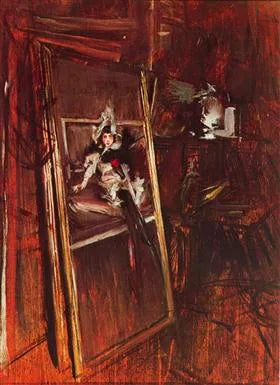 In the painter's studio with the young lady Errazuriz - Giovanni Boldini