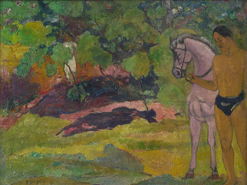 In the Van Gogh, man and horse - Paul Gauguin