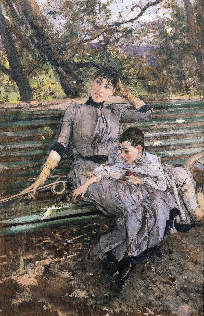 In the garden. Alaide and Ottavio Banti - Giovanni Boldini