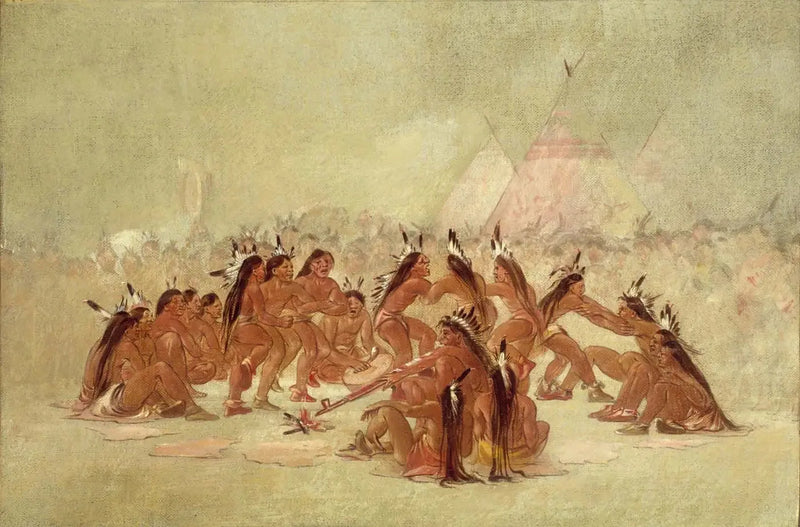 Dance of the Calumet, Assiniboine - George Catlin