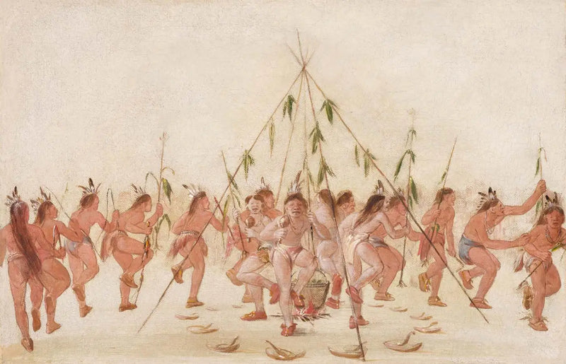 Green Corn Dance, Hidatsa - George Catlin