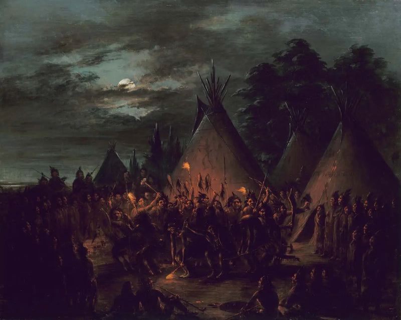 Dance of the scalp, Sioux - George Catlin