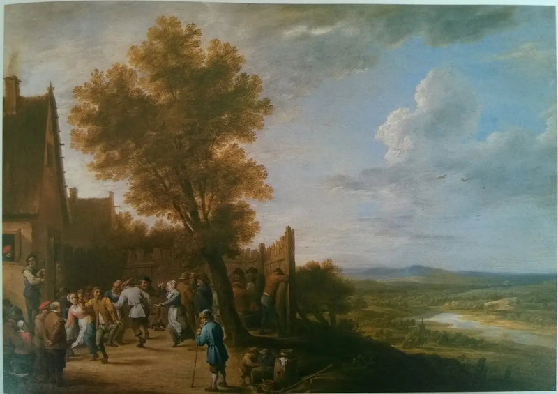 Village Dance with View of a River - David Teniers the Younger