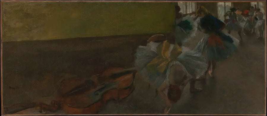 Dancers in the Rehearsal Room with a Double Bass - Edgar Degas