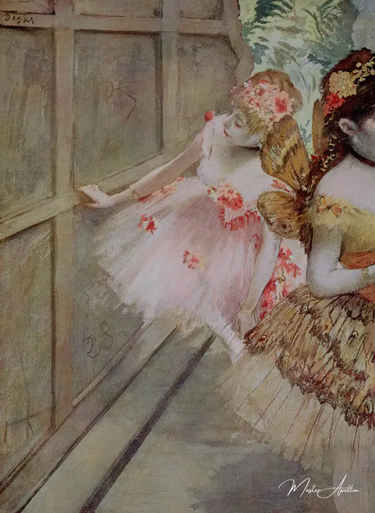 Danseuse contre un plat de scène - Edgar Degas - Reproductions de tableaux et peintures haut de gamme