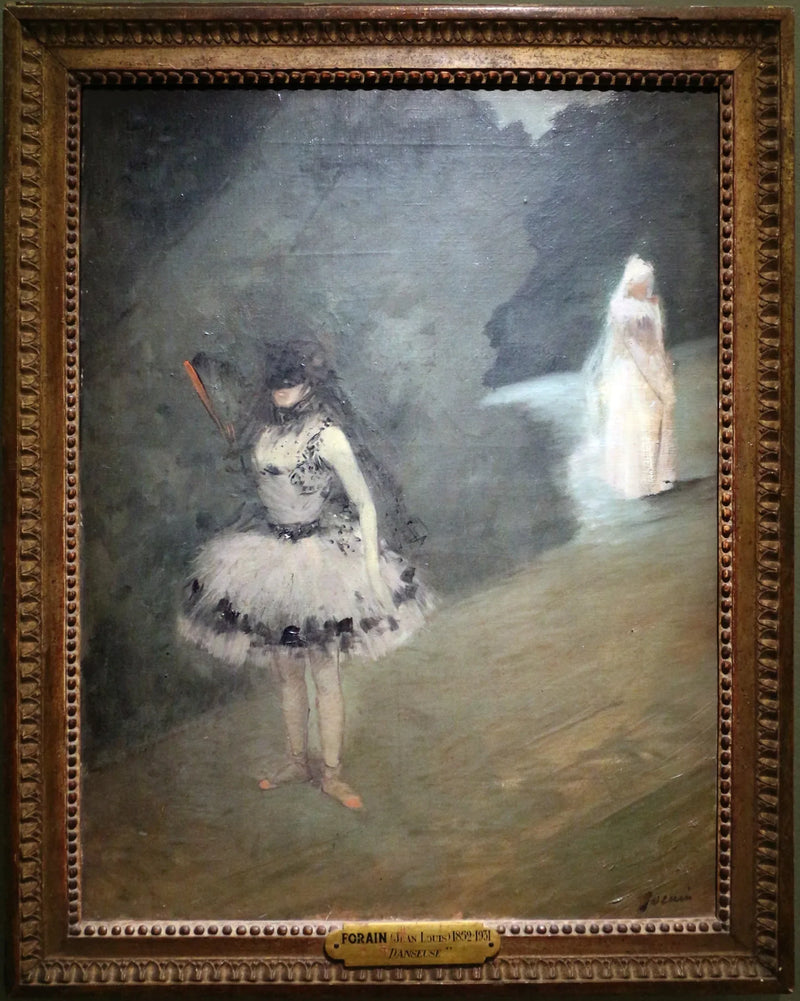 Standing Dancer Behind a Curtain Rod - Jean-Louis Forain